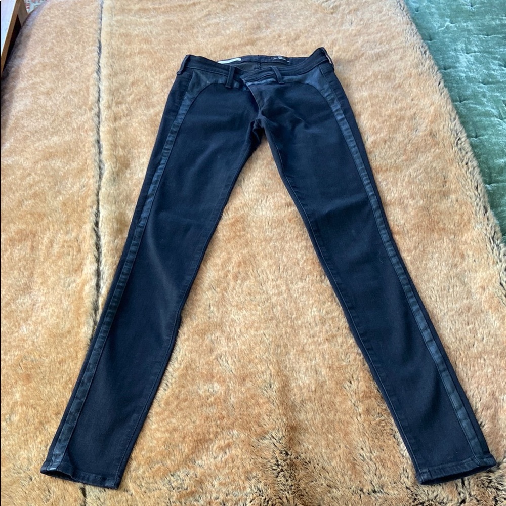 Black Skinny Jeans with Side Stripes
